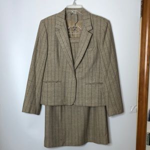 Vintage Edgeworth Clothiers Womens Herringbone Skirt Suit Jacket Set Size 10